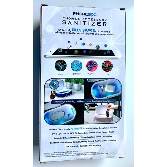 NEW PhoneSpa Phone & Accessory UV-C Sanitizer w/ Aromatherapy Diffuser - Picture 2 of 7